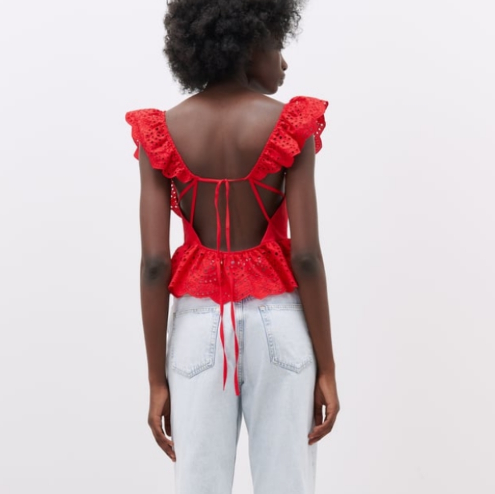 NWT ZARA Openwork Embroidered Top - Picture 2 of 4